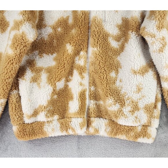 Betsy Johnson Performance Jacket Womens Medium Brown White Full Zip Faux Sherpa - Picture 8 of 12